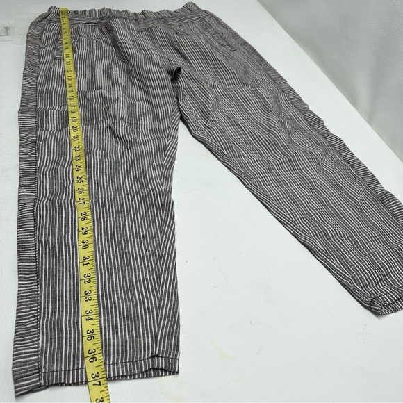 ANTHROPOLOGIE HEI HEI FRANCOISE STRIPED LINEN CROP PANTS BROWN WHITE small - Picture 6 of 11